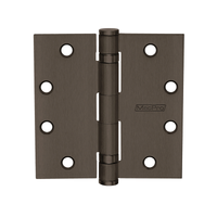 McKinney MPB79-4-1/2x4-1/2-US10BE-NRP Full Mortise MacPro Heavy Weight Ball Bearing Hinge, Five Knuckle, Non Removable Pin, 613E Dark Oxidized Satin Bronze, Equivalent Finish