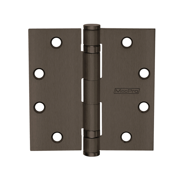 McKinney MPB79-4-1/2x4-1/2-US10BE-NRP Full Mortise MacPro Heavy Weight Ball Bearing Hinge, Five Knuckle, Non Removable Pin, 613E Dark Oxidized Satin Bronze, Equivalent Finish
