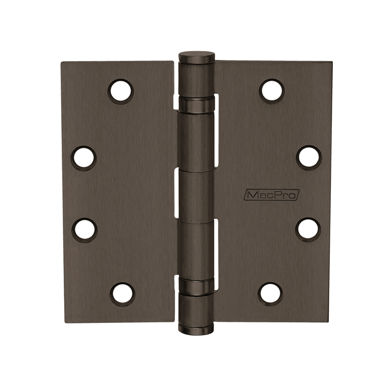 McKinney MPB79-4-1/2x4-1/2-US10BE-NRP Full Mortise MacPro Heavy Weight Ball Bearing Hinge, Five Knuckle, Non Removable Pin, 613E Dark Oxidized Satin Bronze, Equivalent Finish