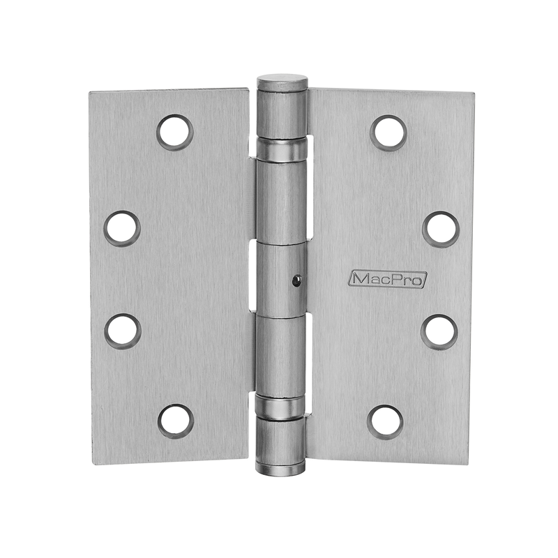 McKinney MPB68-5x4-1/2-US26D-NRP Full Mortise MacPro Standard Weight Ball Bearing Hinge, Non Removable Pin, Satin Chrome Finish