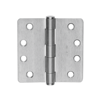 McKinney RCT2714-3-1/2x3-1/2 Full Mortise Standard Weight Plain Bearing Hinge, Five Knuckle, 1/4 Inch Radius Corner - US26D-626 Satin Chrome