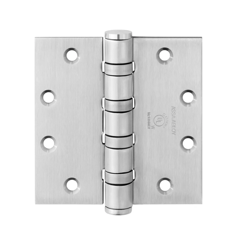 McKinney SP3786-4-1/2x4-1/2-US26D Full Mortise StormPro Heavy Weight Bearing Hinge, Five Knuckle, 626 Satin Chrome Finish