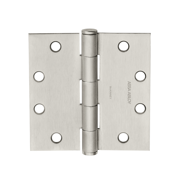 McKinney T2314-4-1/2x4-1/2 Full Mortise Standard Weight Plain Bearing Hinge, Five Knuckle - US32D-630 Satin Stainless Steel