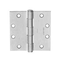 McKinney T2714-3-1/2x3-1/2 Full Mortise Standard Weight Plain Bearing Hinge, Five Knuckle - US26D-626 Satin Chrome