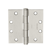 McKinney T2714-4-1/2x4 Full Mortise Standard Weight Plain Bearing Hinge, Five Knuckle - US26D-626 Satin Chrome