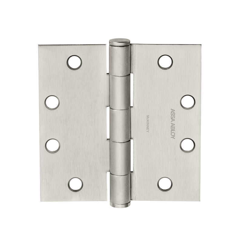 McKinney T2714-4-1/2x4 Full Mortise Standard Weight Plain Bearing Hinge, Five Knuckle - US26D-626 Satin Chrome