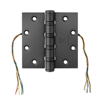 McKinney T4A3786-4-1/2x4-1/2-CC8 Electrified Full Mortise Heavy Weight Bearing Hinge, [8] Wires With Concealed Circuit - BSP Black Suede Powder Coat