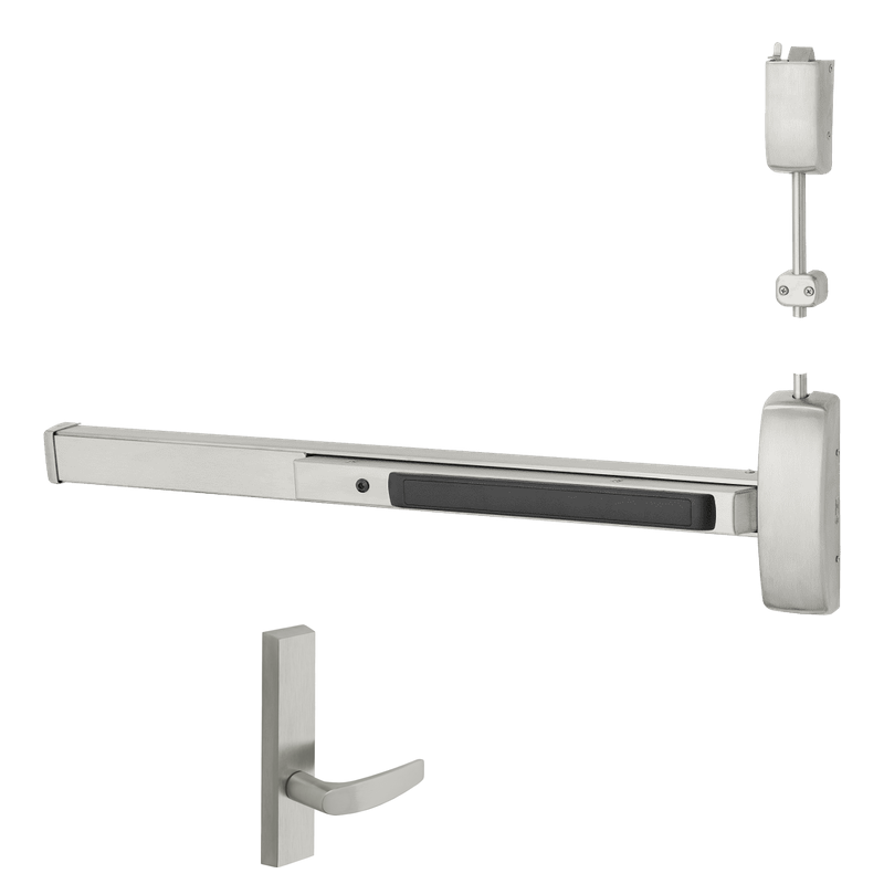 Sargent NB-8715-G-ETB-96 Surface Vertical Rod Exit Device, Passage Function, For 43-48 Inch Width, 96 Inch Height Door, Hex Key Dogging, Less Bottom Rod, US32D-630 Satin Stainless Steel