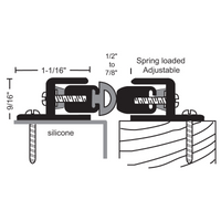 NGP 140SDKBSET Spring Adjustable Astragal Set Of [2], Black Silicone, Dark Bronze Finish