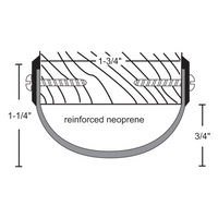 NGP 14RA-SET-1 3/4 Specialty Door Astragal Set Of [2], For 1 3/4" Thick Doors, Black Rubber Covered Fabric, Anodized Aluminum Finish