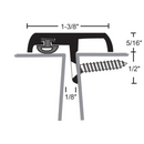 NGP 158NA Overlappring Astragal [1], Black Neoprene seal, Anodized Aluminum Finish