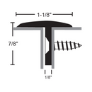 NGP 176A-NGP Over Lapping Astragal [1], 1 1/8" wide, 7/8" Height, Aluminum Finish
