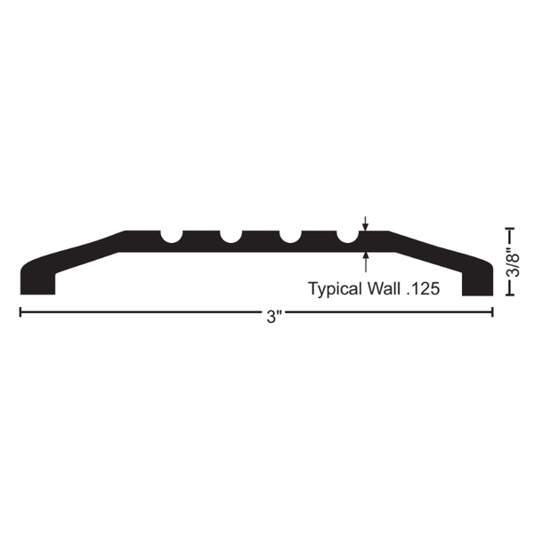 NGP 211DKB Saddle Threshold 3" Width, 3/8" Height, With Fasteners, Dark Bronze Aluminum