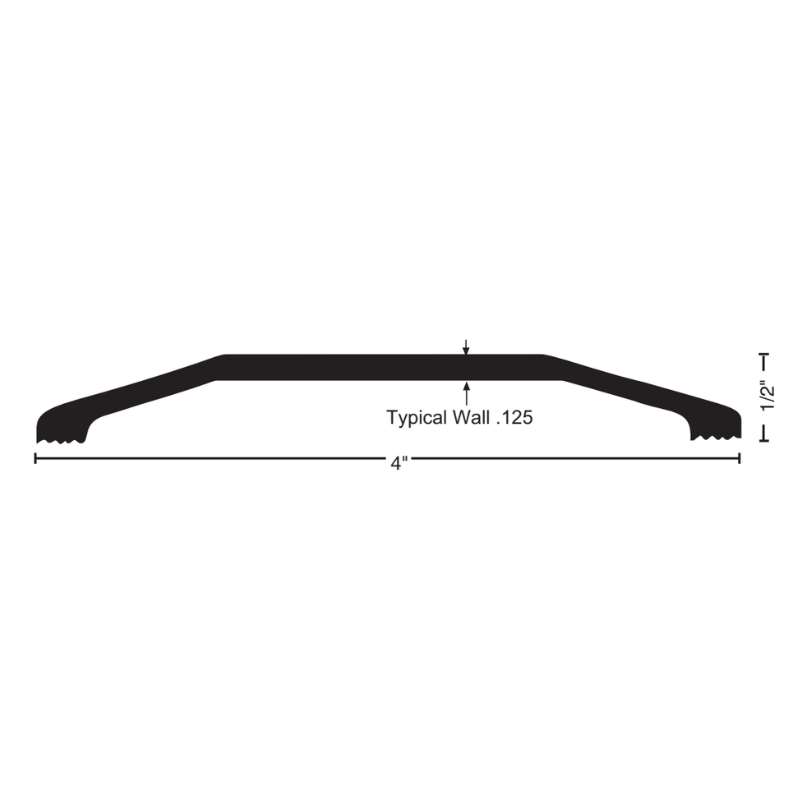 NGP 412DKB Saddle Threshold, 1/2" High x 4" Wide, With Fasteners, Dark Bronze Anodized Aluminum