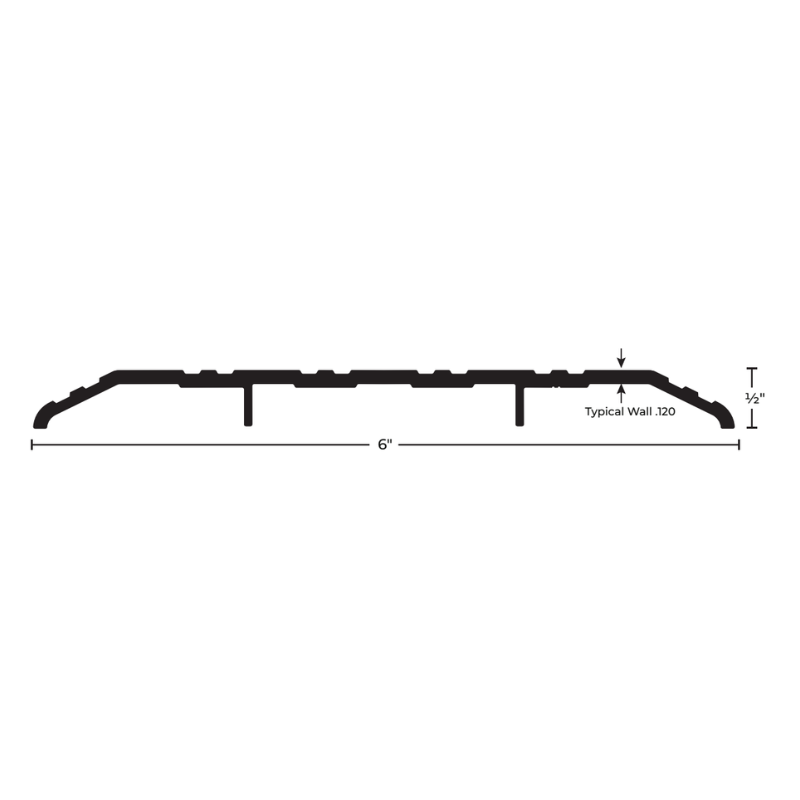 NGP 426EDKB-Black Anodized Saddle Threshold 6" Width, 1/2" Height, With Fasteners, Dark Bronze Black Anodized Aluminum