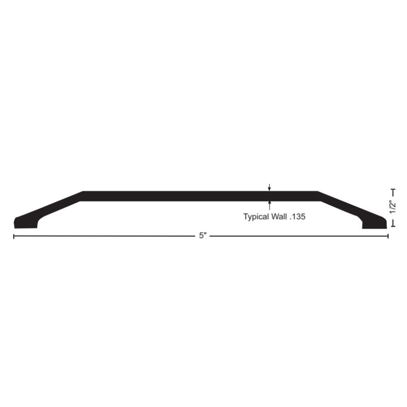 NGP 512DKB Saddle Threshold, 1/2" High x 5" Wide, With Fasteners, Dark Bronze Anodized Aluminum