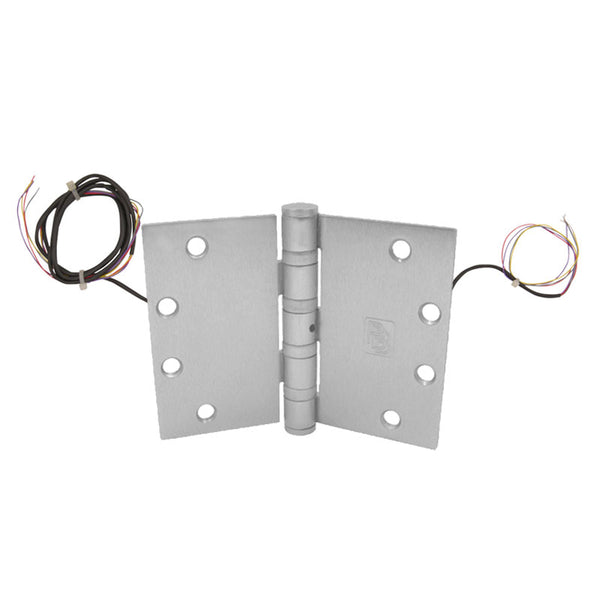 PBB EL4-WT4B81-4 1/2" x 6" NRP-US26D Electrified Wide Throw Full Mortise Heavy Weight Hinge