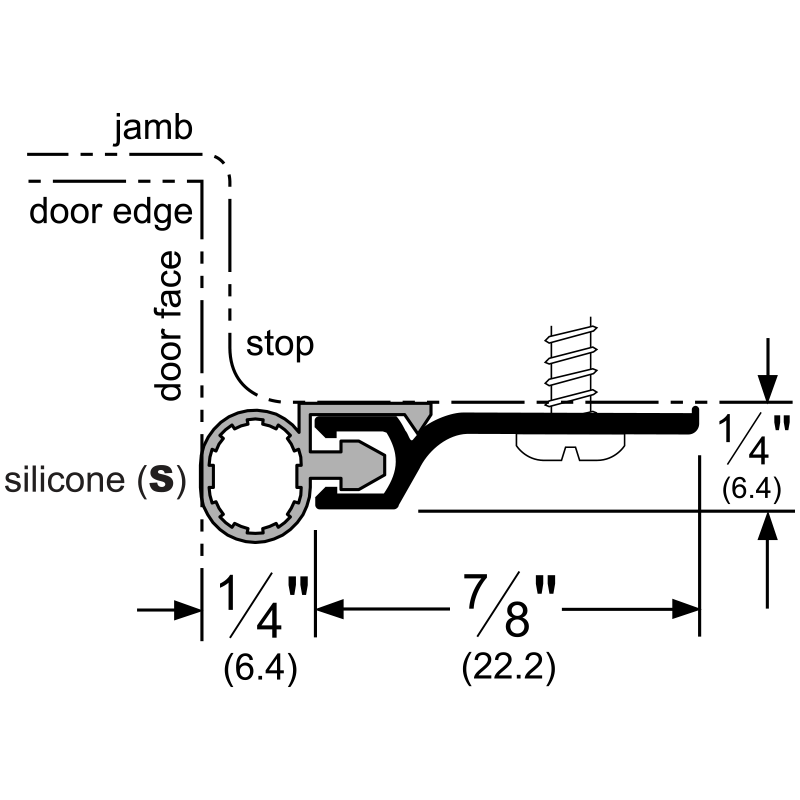 Pemko 303DS-84 Standard Perimeter Gasketing Silicone Dark Bronze Aluminum dimensions