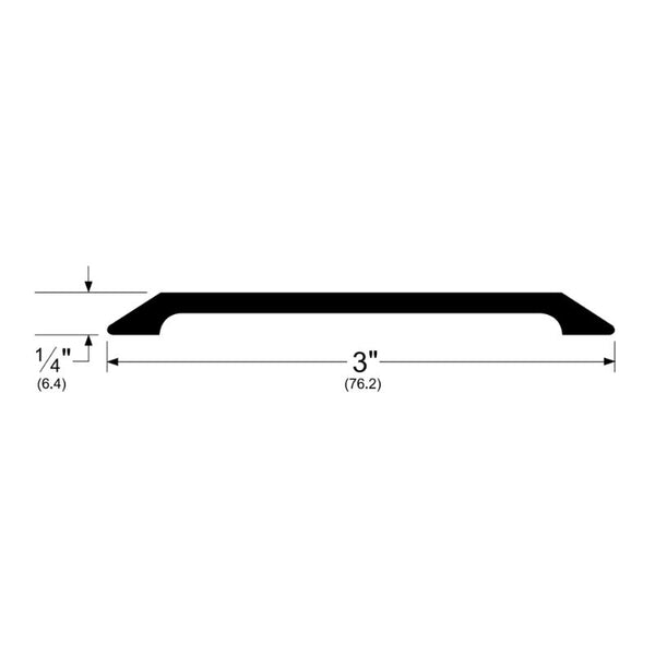 Pemko 151BSP Saddle Threshold, 3" Width, 1/4" Height, Black Suede Powder Coat Finish