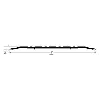 Pemko 272BSP saddle threshold, Black Suede Powder Coat, 6" wide x 1/4" high profile diagram