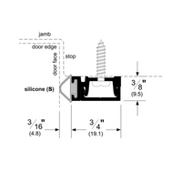 Pemko 29310CS84 Split Astragal, Concealed Fasteners, 84" Length, Clear Anodized Aluminum