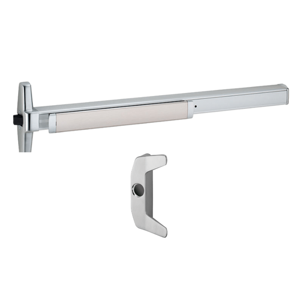 Von Duprin QEL-RX-35A-NL-1439-626 Rim Exit Device, Nightlatch Trim, Electric Latch Retraction, Request to Exit, Satin Chrome