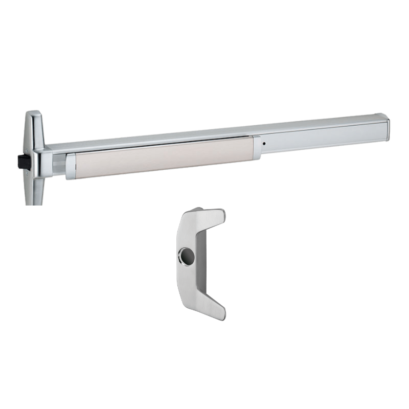 Von Duprin QEL-RX-35A-NL-1439-626 Rim Exit Device, Nightlatch Trim, Electric Latch Retraction, Request to Exit, Satin Chrome