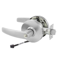 Sargent RX-10XG04-LB-US26D storeroom cylindrical lock, satin chrome, request-to-exit lever with keyed cylinder