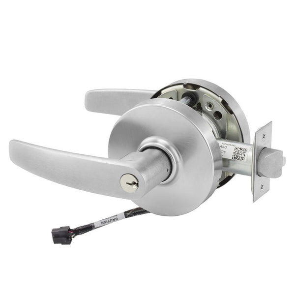 Sargent RX-10XG04-LB-US26D storeroom cylindrical lock, satin chrome, LA lever, keyed, request-to-exit wiring