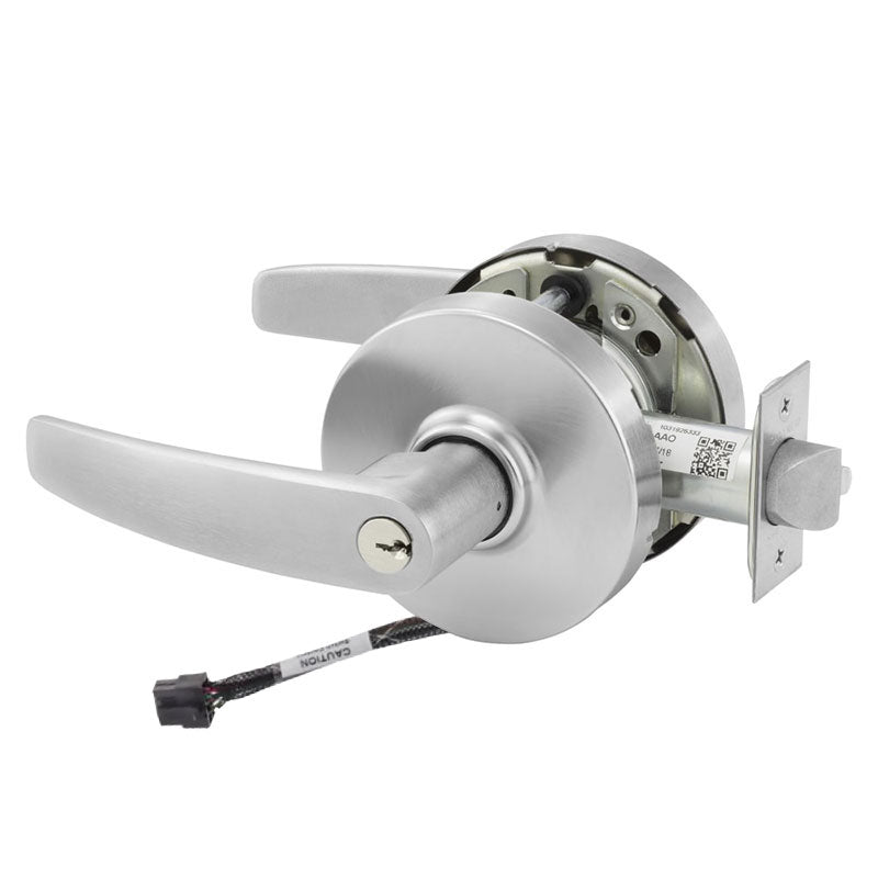 Sargent RX-10XG04-LB-US26D storeroom cylindrical lock, satin chrome, LA lever, keyed, request-to-exit wiring
