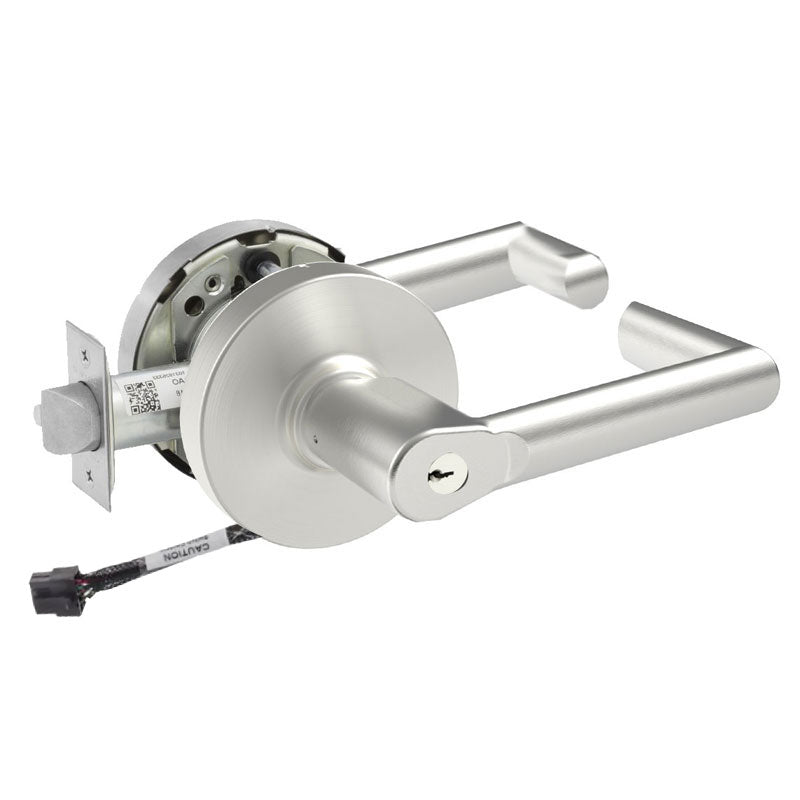 Sargent RX-10XG04-LMW US26D satin chrome storeroom cylindrical lock, request to exit, LMW lever with keyed cylinder