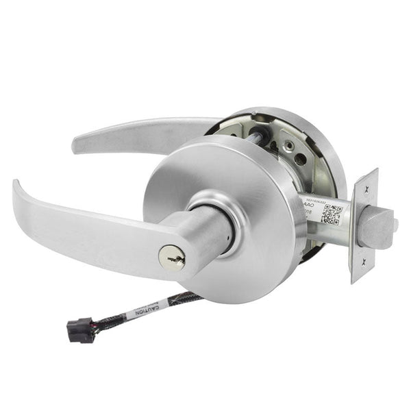 Sargent RX-10XG04-LP-US26D storeroom cylindrical lock, satin chrome, LA lever, keyed, request-to-exit wiring