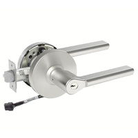 Sargent RX-10XG05-LMD-12V US26D satin chrome cylindrical lever lock with request-to-exit and keyed cylinder