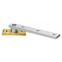 Rixson 128-3/4-LTP 606 satin brass center hung pivot set, less top pivot, with mounting plate