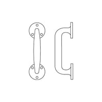 Rockwood 131-RKW x US26D Cast Door Pull, 7 1/2" O.A. 2 1/4" Projection, FASTENER: #8 Oval Sheet Metal Screws, Satin Chrome Plated