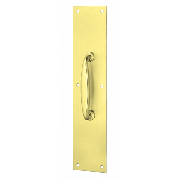 Rockwood 132X70B-US3 Pull On Plate 5 1/2" CTC Plate 3 1/2" x 15", Polished Clear Coated Brass Finish
