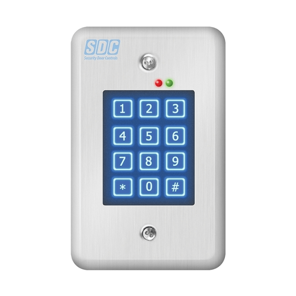 SDC 918U Indoor Entry Check Stand Alone Digital Indoor Keypad, Satin Stainless Steel Finish