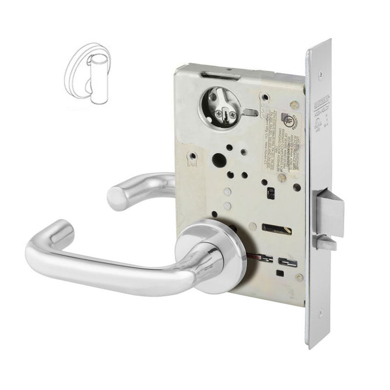 Sargent T3-8265-LNJ-US26 Privacy Bath/Bedroom Mortise Lock, LN Rose, J