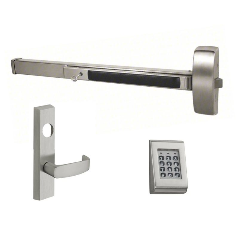 Sargent KP8877-G-ETL-US32D-RHR-LC Rim Exit Devices with Keypad Trim w/