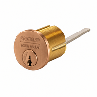Sargent 34 LA KD Rim Cylinder - LA Keyway, Keyed Different, 6 Pin, US10 finish