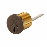 Sargent 34 LA KD Rim Cylinder - LA Keyway, Keyed Different, 6 Pin - US10B finish (34-LA-US10B)
