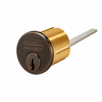 Sargent 34 LA KD Rim Cylinder - LA Keyway, Keyed Different, 6 Pin, US10BE finish