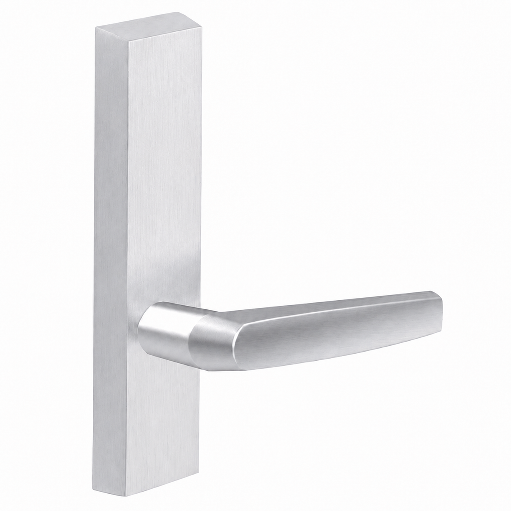 SARGENT 710-ETMJ dummy lever trim for 80 Series exit devices, satin chrome US26D, rectangular escutcheon