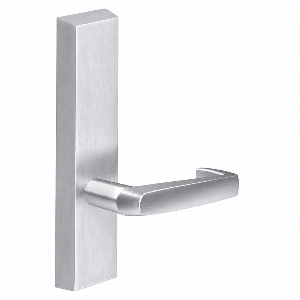 SARGENT 710-ETNJ dummy lever trim for 80 Series exit devices, satin chrome US26D, rectangular escutcheon