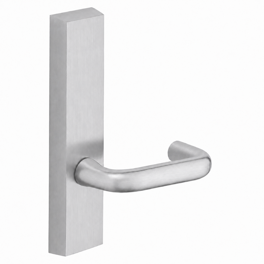 SARGENT 715-8-ETJ US26D exit device trim, passage function, satin chrome rectangular escutcheon with J lever