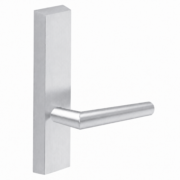 SARGENT 715-8-ETMI exit device trim with MI lever, US26D satin chrome, rectangular escutcheon, non-keyed