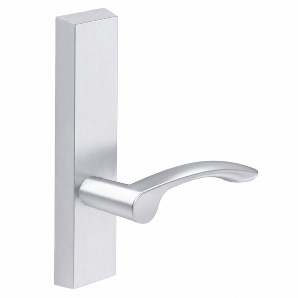 SARGENT 715-8-ETMV exit device trim with MV lever, satin chrome US26D, rectangular escutcheon, non-keyed