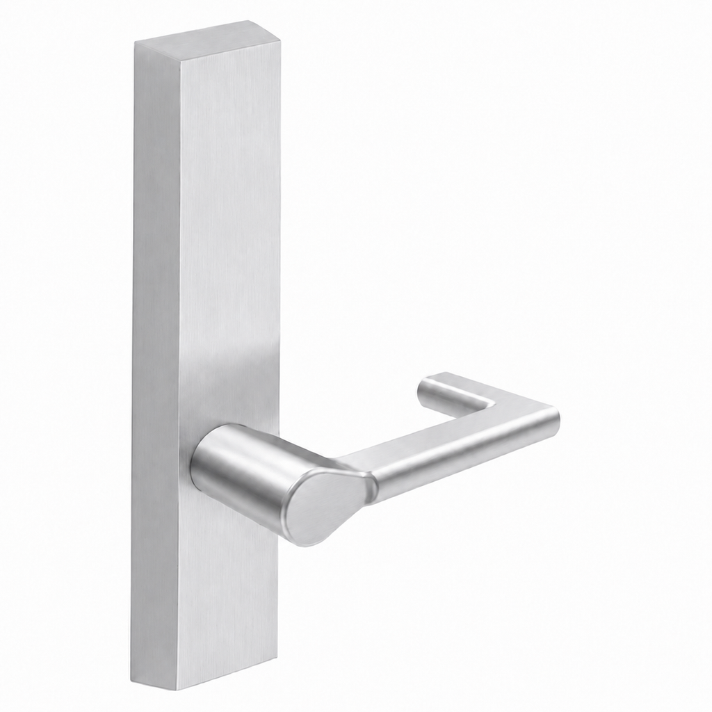 SARGENT 715-8-ETND exit device trim with ND lever, satin chrome US26D, rectangular escutcheon, non-keyed