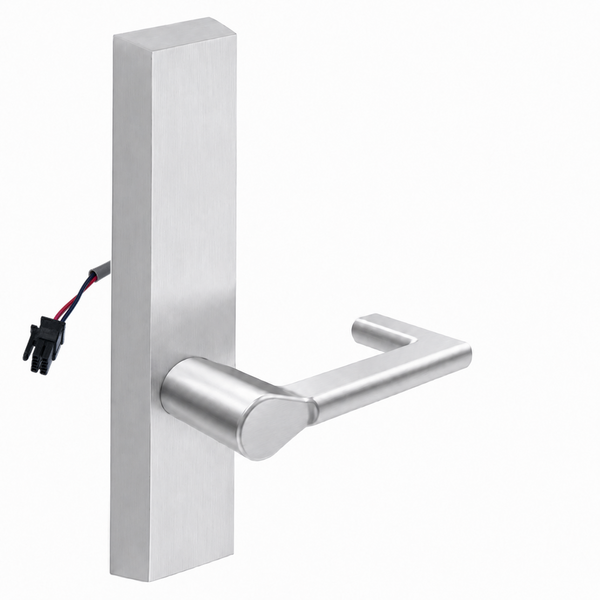 SARGENT 773-8 ET exit device trim with ND lever, US26D satin chrome, electrified escutcheon, no cylinder