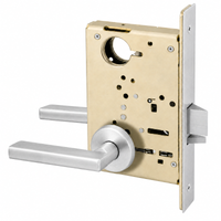 Sargent 8204 LNMD US15 storeroom mortise lock, satin nickel MD lever, LN rose, less cylinder